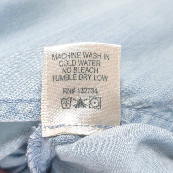 Cloth & Stone‎ Deep Surplice Back Blue Chambray Jumpsuit TENCEL 06609-670 SMALL - Picture 13 of 14